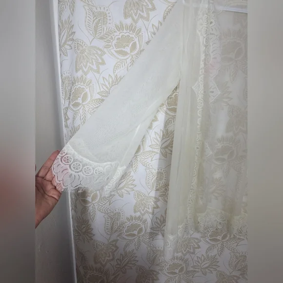 Fredericks of Hollywood Set of 2 Open Front Robe Lingerie Sheer Lace Coverup S/M - Picture 14 of 15